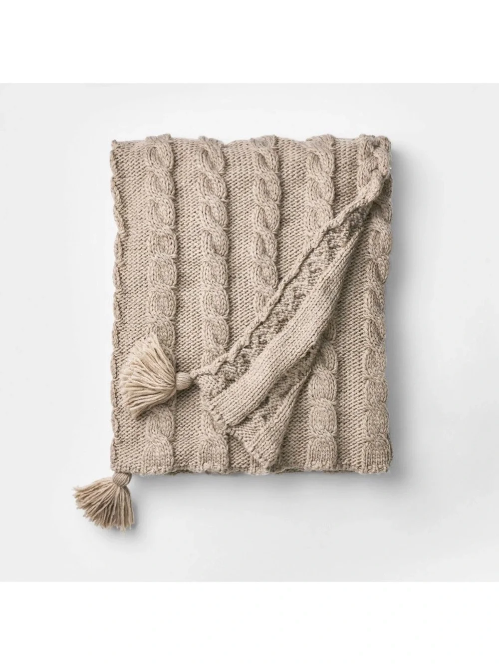 Threshold x Studio McGee Knit Tassel Braided Throw - Neutral 🤍